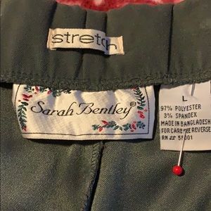 🍒Sale Suede like sage pants-Sarah Bentley Size L 🍒